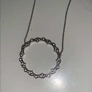 Long silver necklace